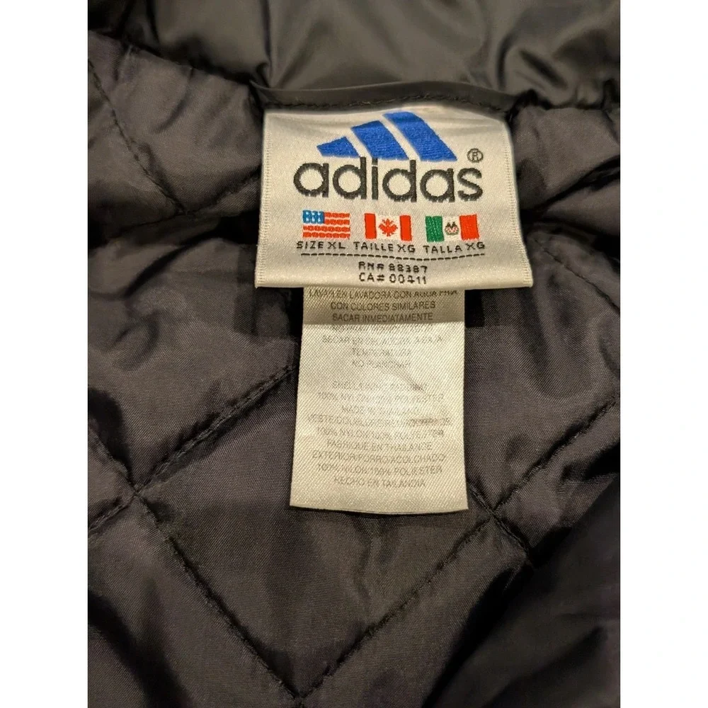 Vintage Adidas Mens XL Black Jacket Puffer Quilted Y2K Grunge‎ 1990s Oversized